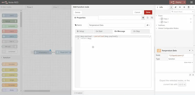 Edit function node