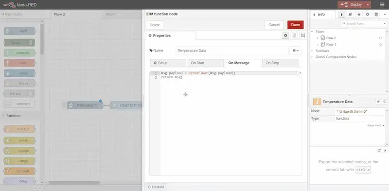 Edit function node