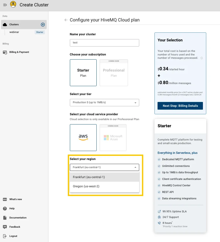 Configuring HiveMQ Cloud Plan