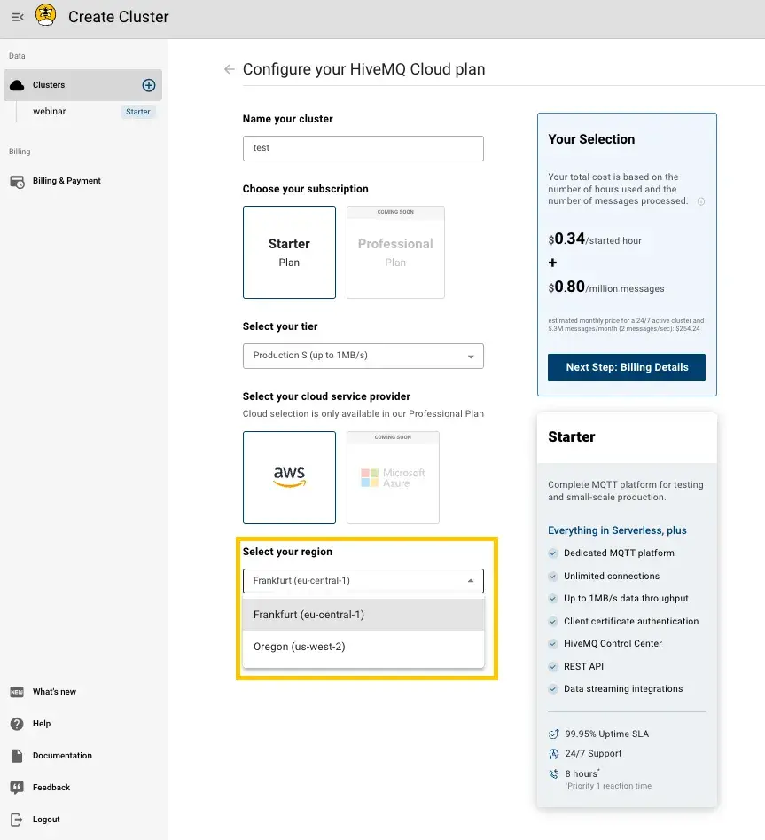 Configuring HiveMQ Cloud Plan