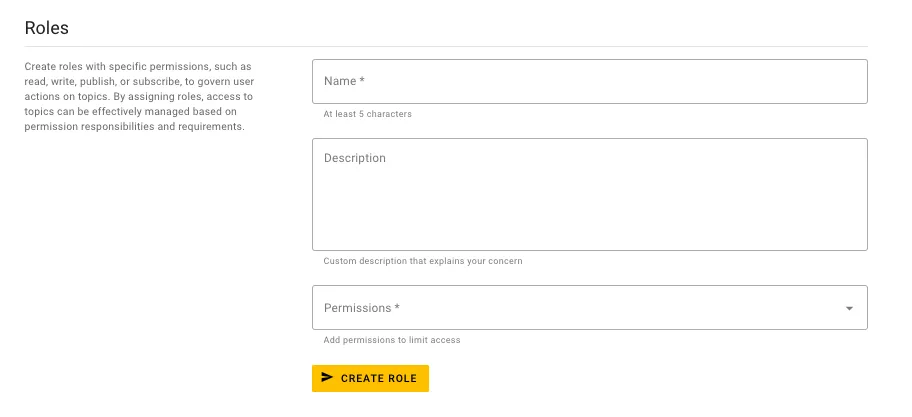 Creating a role in HiveMQ Cloud