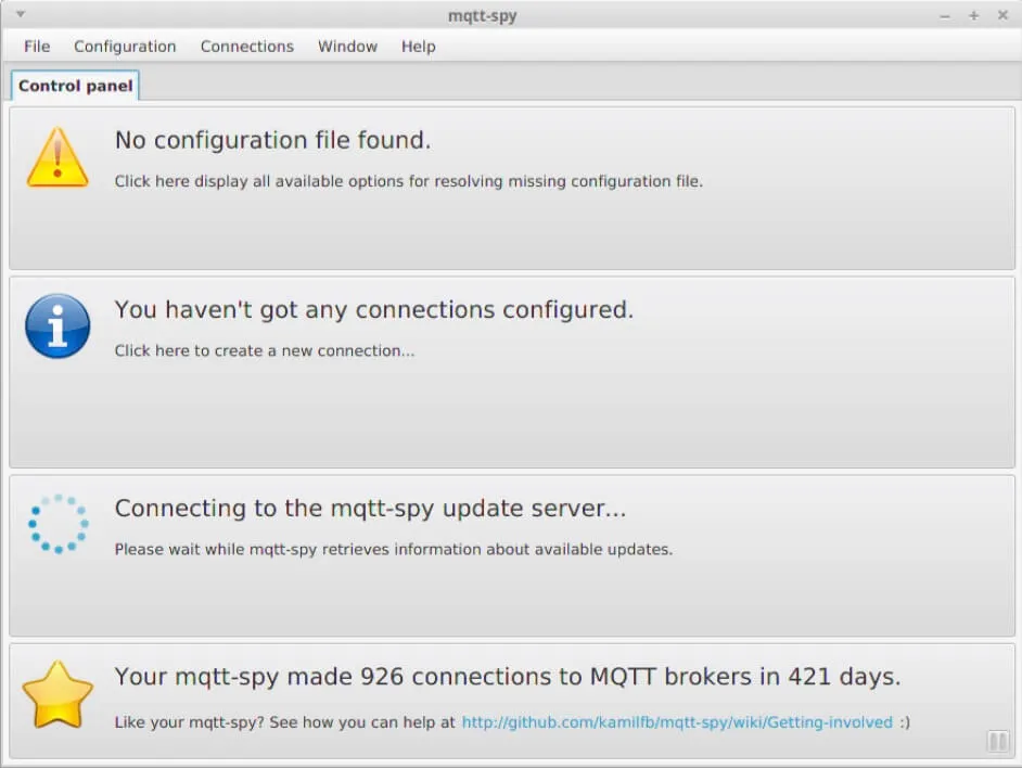 mqtt-spy Control Panel