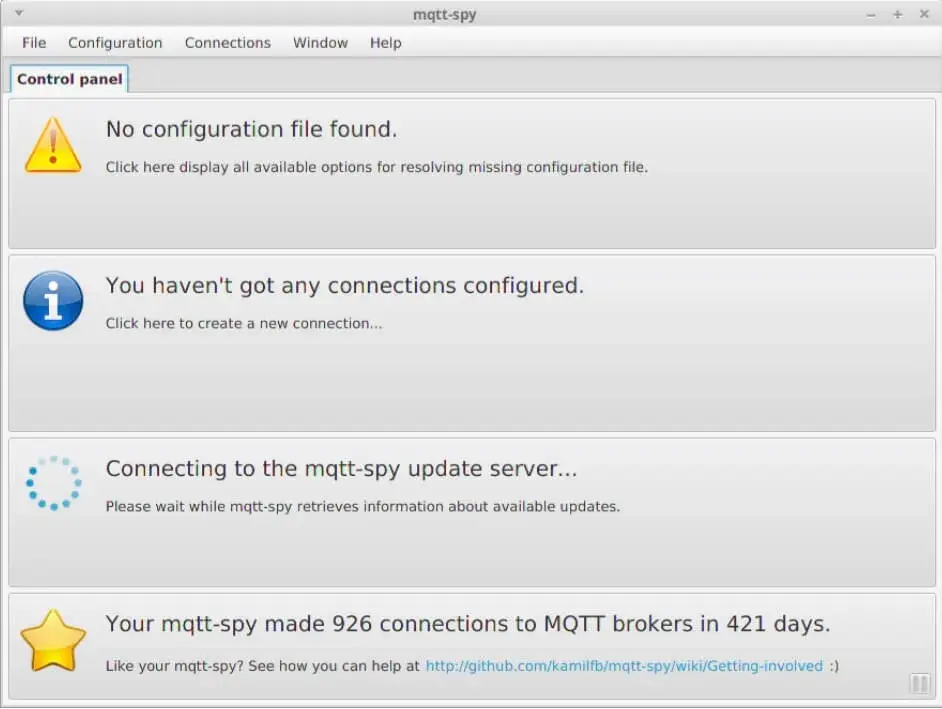 mqtt-spy Control Panel