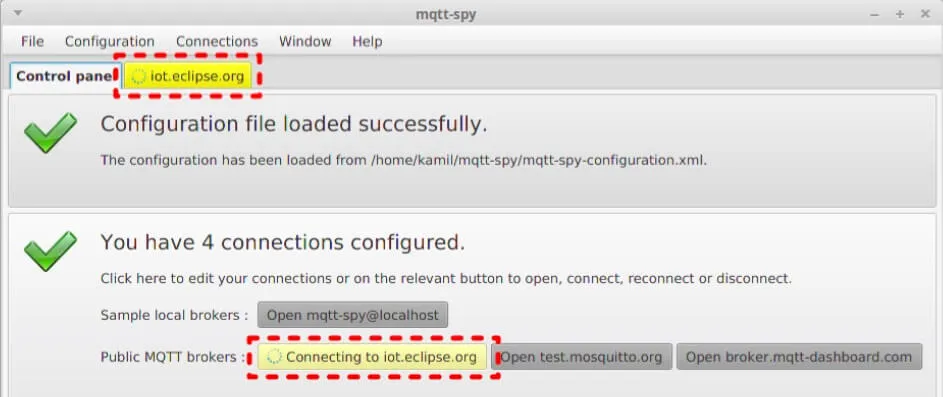 Connecting to iot.eclipse.org