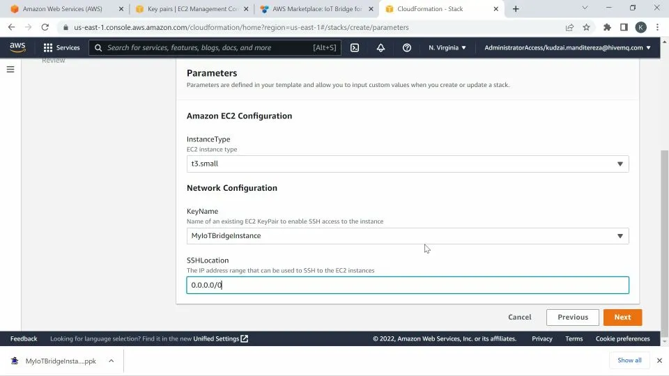 Stack configuration page