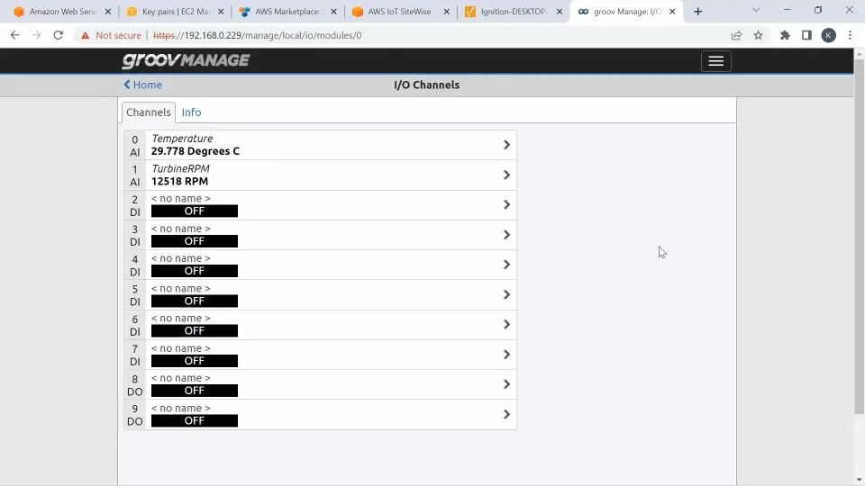 Temperature and Turbine RPM in Groovmanage