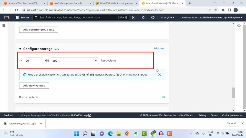 Adding a security group for accessing port 22