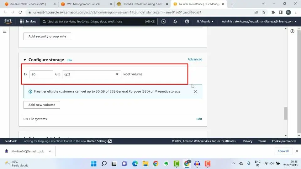Adding a security group for accessing port 22