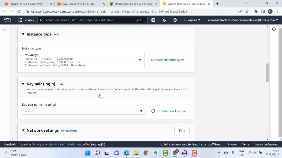 Click on Create New Key Pair
