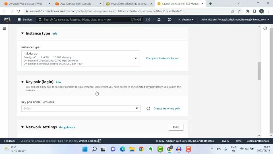 Click on Create New Key Pair