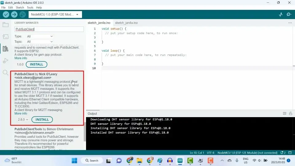 Search for PubSubClient