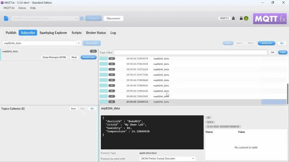 Seeing data flowing MQTT.fx