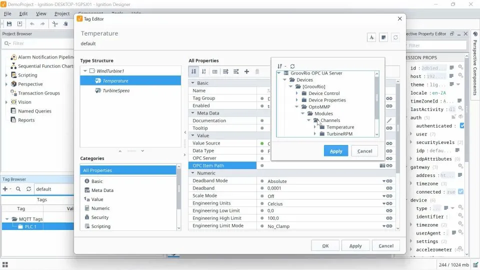 Specify the path of my data source in Ignition