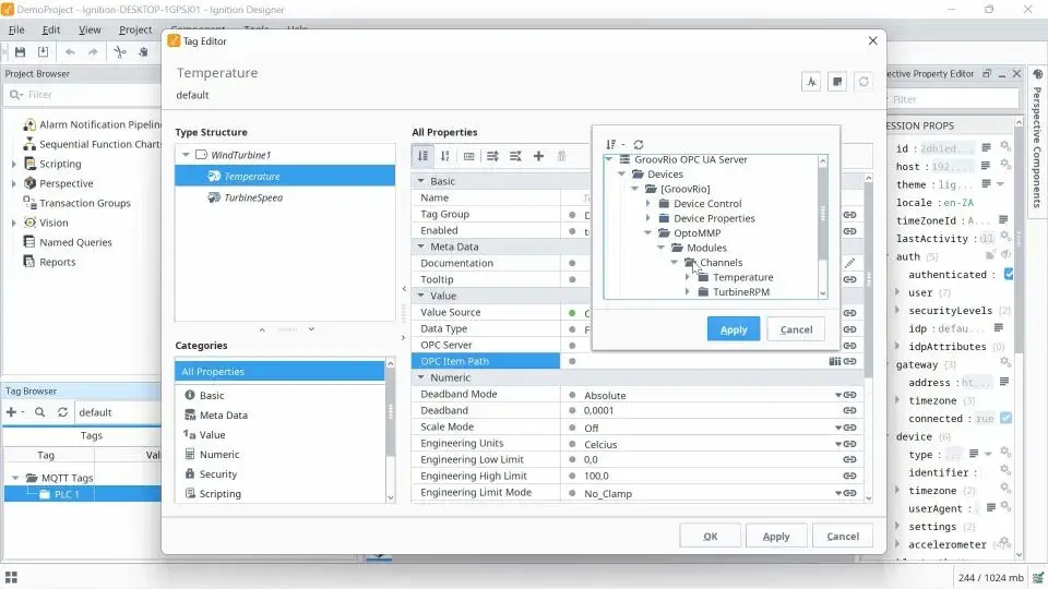 Specify the path of my data source in Ignition