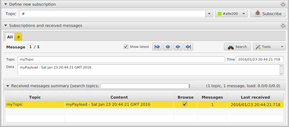 Triggering a Publication in MQTT Spy