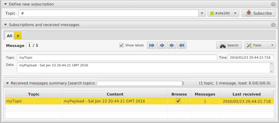 Triggering a Publication in MQTT Spy