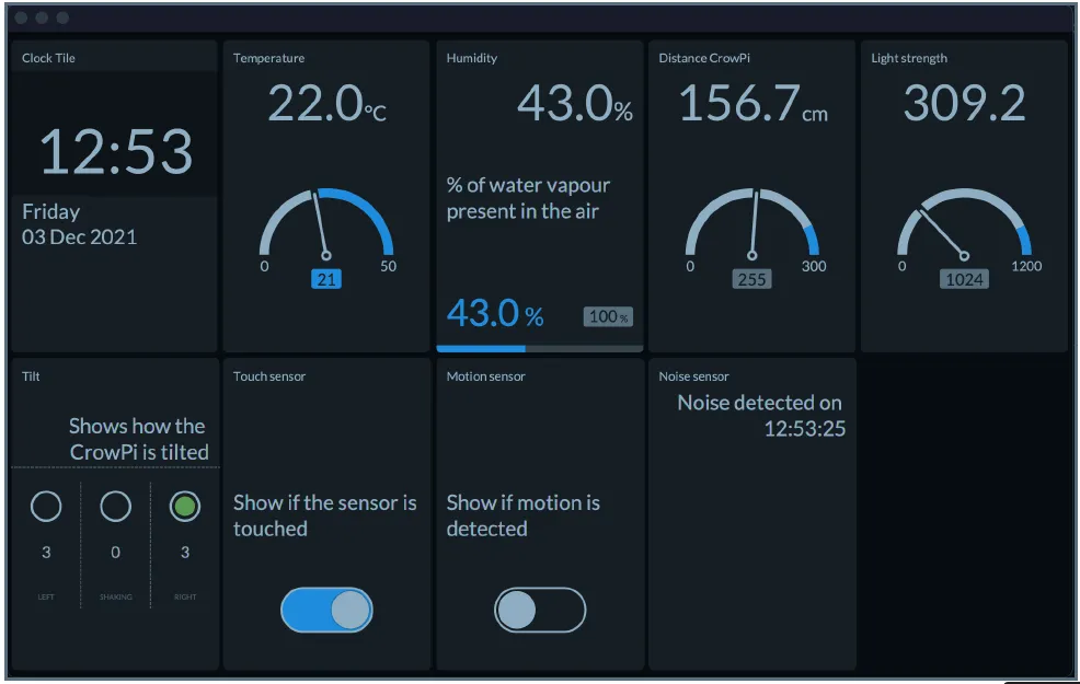 CrowPi Dashboard